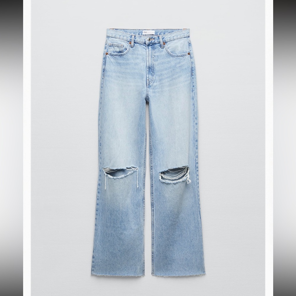 ZARA high rise wide leg jeans